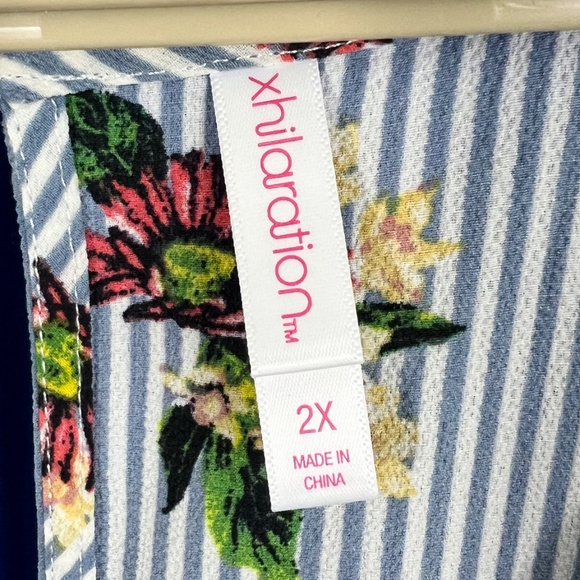 SOLD! •Like New |•XHILARATION•| Pretty Floral Striped Slit Maxi Romper Dress - Picture 11 of 14